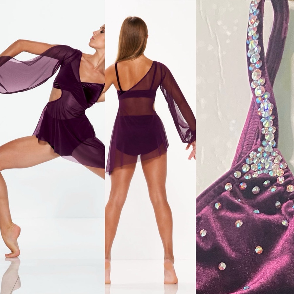 Kelle State of Grace Dance Costume with custom rhinestones, size MA